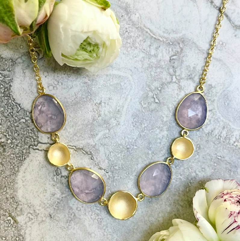 Necklaces and pendants with infinity love symbols for an eternal, romantic gesture-Stepping Stone Lavender Quartz Necklace