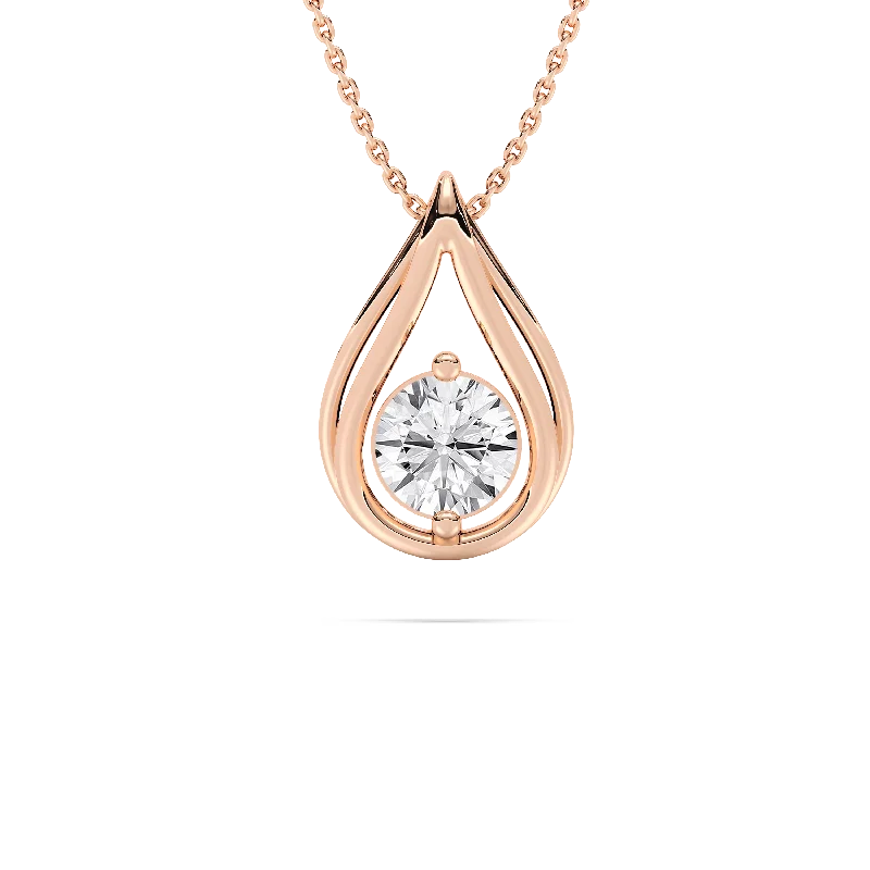 Best necklaces and pendants with matching rings for a coordinated jewelry set-Teardrop Diamond Pendant Necklace