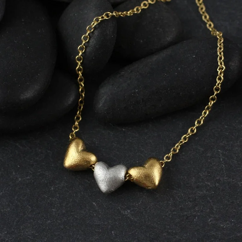 Best necklaces and pendants with layered designs for a chic, stacked look-Triple Heart Necklace