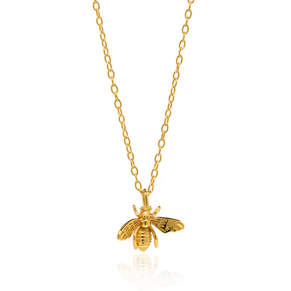 Best necklaces and pendants with heart-shaped designs for a romantic look-Tiny Gold Bee Necklace