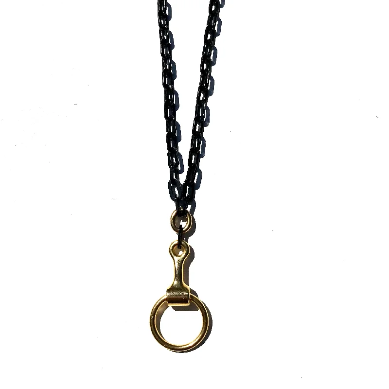 Unique necklaces and pendants with artistic shapes for a creative, one-of-a-kind design-VALEGRO No.7 NECKLACE  | black & gold