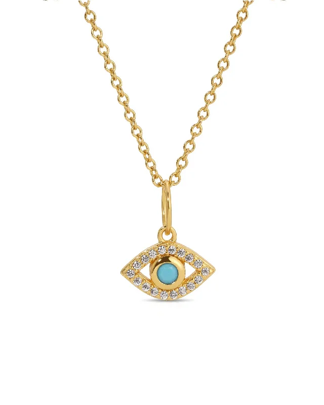 Personalized necklaces and pendants with name engravings for a custom touch-Turq Evil Eye Necklace