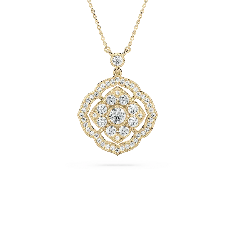 Necklaces and pendants with celestial starburst designs for a radiant look-Vintage Shield Grace Pendant