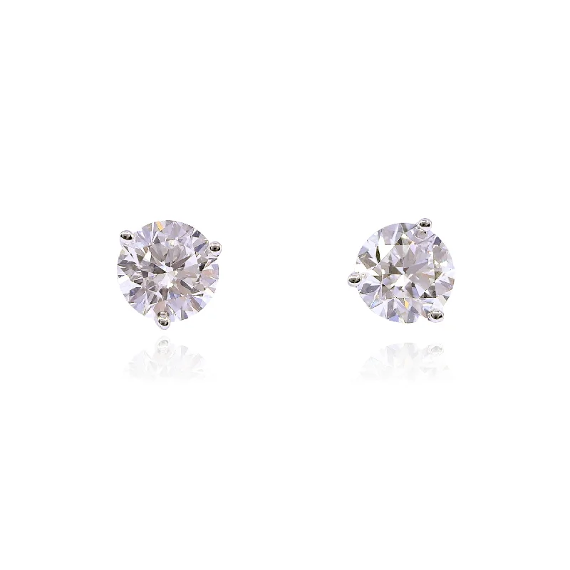 Diamond Drop Earrings for Luxury -14K WHITE GOLD DIAMOND STUD EARRINGS - 1.61CTW