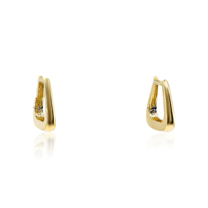 Gemstone and Diamond Drop Earrings for Opulence -14K YELLOW GOLD TAPERED SQUARE HOOP EARRINGS