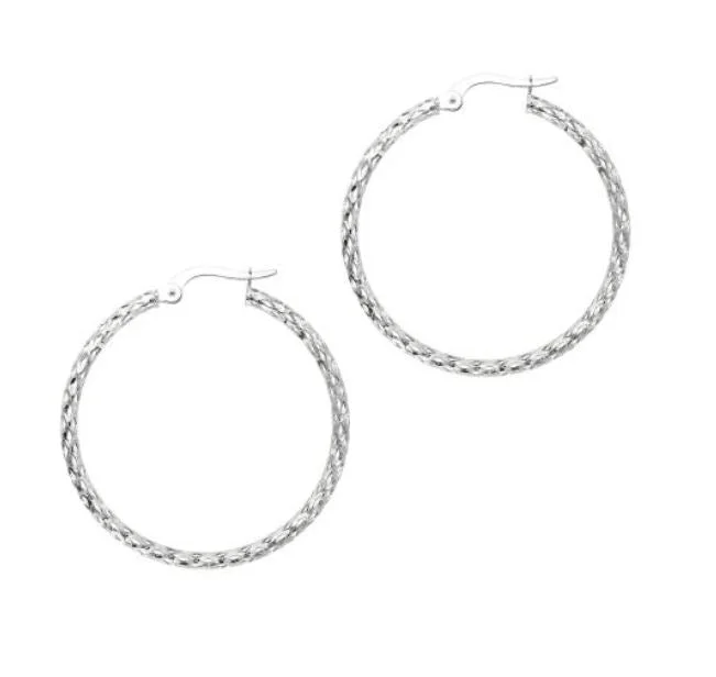 Drop Earrings with Embossed Patterns -14W 2x30mm Sparkle Open Wire Round Hoop Earrings