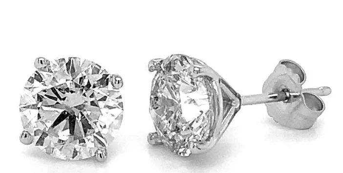 Drop Earrings for Evening Gown -14W 4.65m .80cttw G/SI 4-Pr Round Diamond Stud Earrings