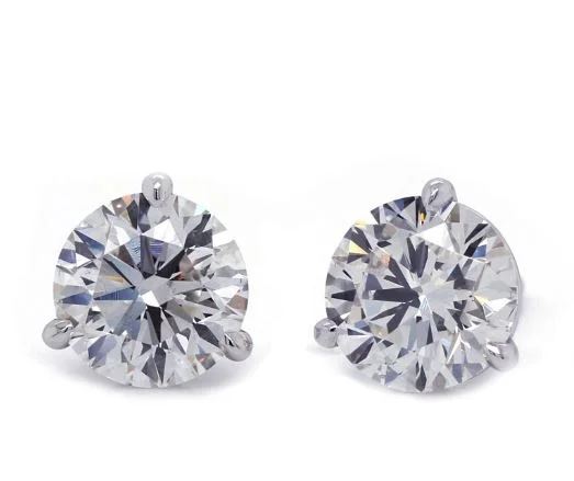 Diamond Drop Earrings for Luxury -14W 6.2m 2.01cttw J/SI1 Round Martini Diamond Stud Earrings