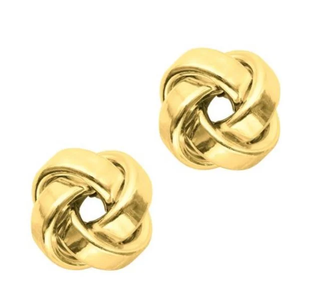 Drop Earrings with Textured Surface -14Y 9.6mm Love Knot Stud Earrings