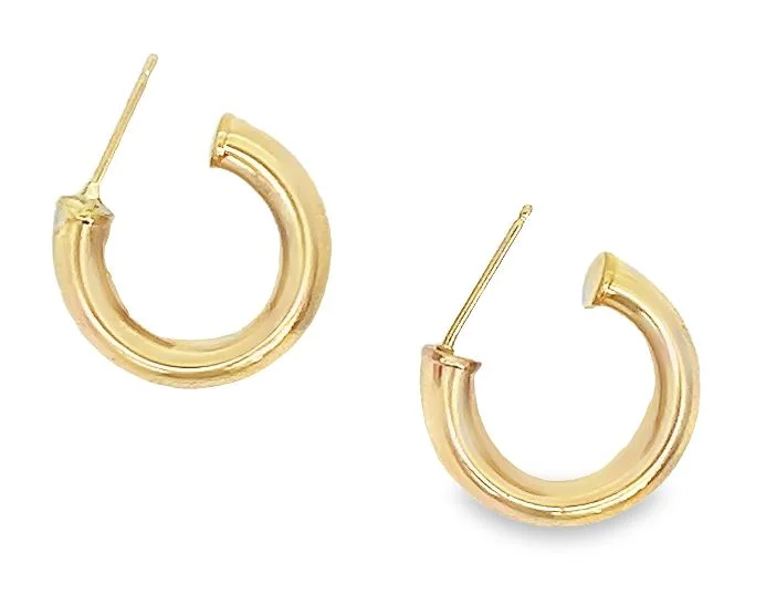 Magnetic Closure Drop Earrings for Easy -14Y Domed 3/4 Hoop Earrings