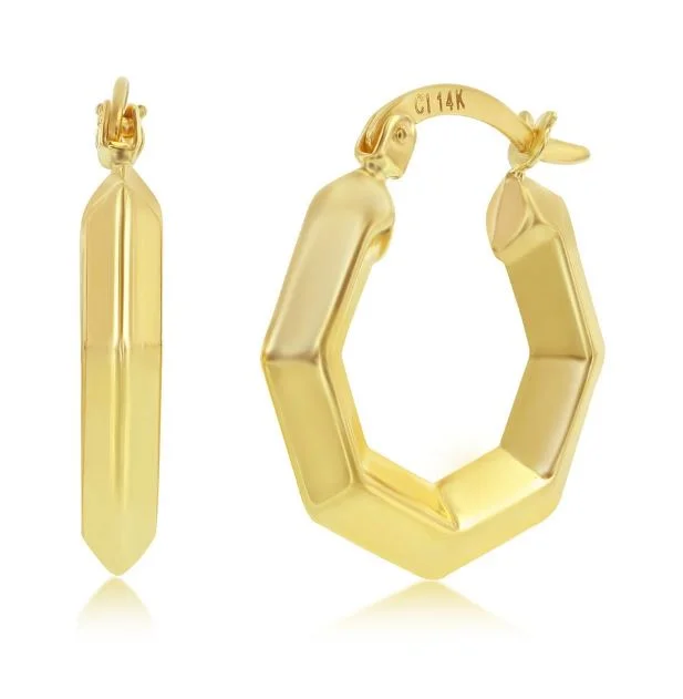 Square Drop Earrings for Modern -14Y Geometric 22x20mm Hoop Earrings