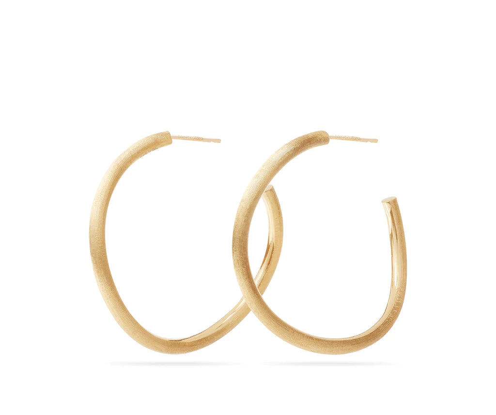 Lead Free Drop Earrings for Health -Marco Bicego Jaipur Collection Gold Medium Hoop Earrings