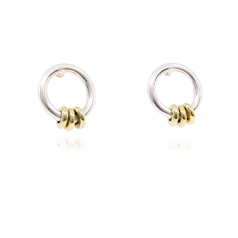 Drop Earrings with Animal Motifs -SPINELLI KILCOLLIN STERLING SILVER 18K YELLOW GOLD SIDRA HOOP EARRINGS