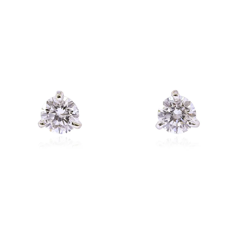 Drop Earrings for Casual Outfit -14K WHITE GOLD DIAMOND STUD EARRINGS - 0.50CTW