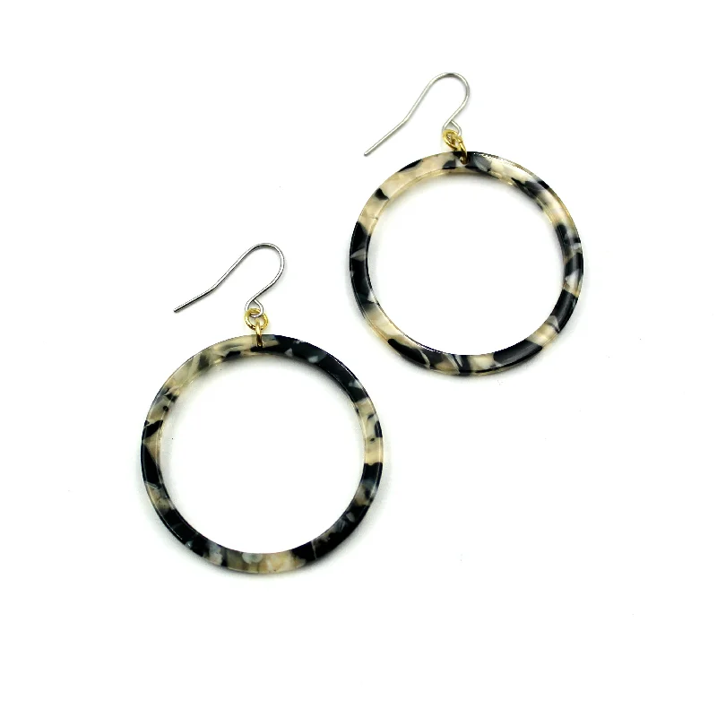 Drop Earrings with Filigree Work -Acetate Hoop Earrings