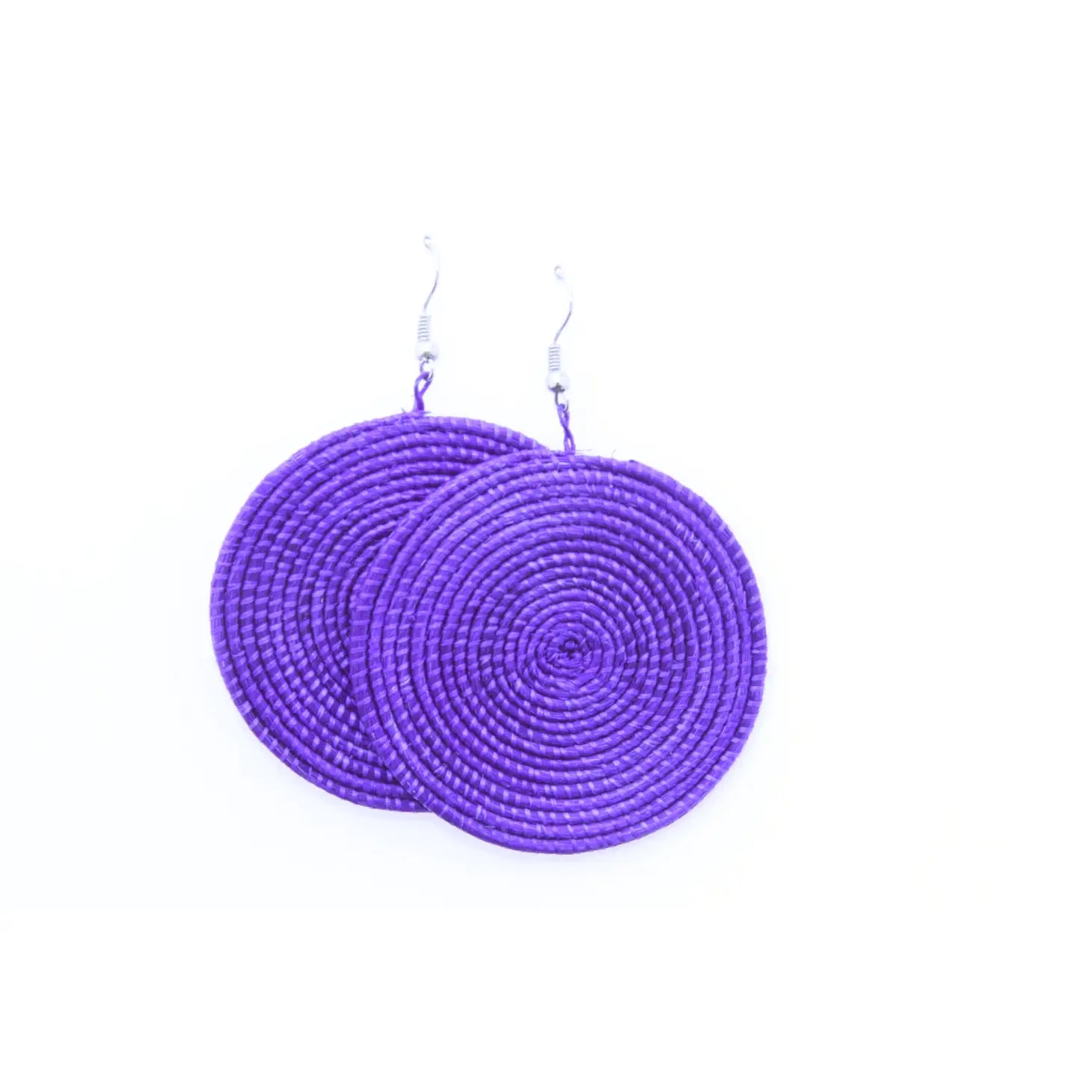 Drop Earrings with Debossed Designs -Rwandan Sisal Earrings