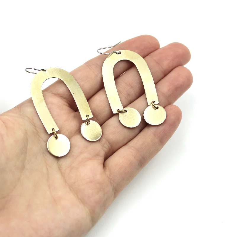 Drop Earrings with Vine Designs -Arches & Dots Earrings