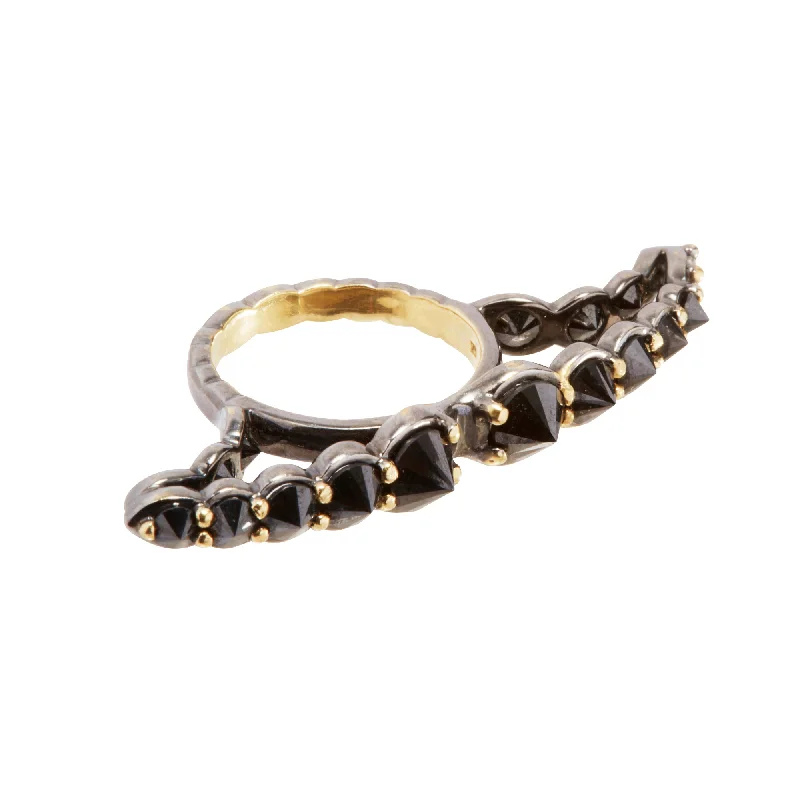 Wide Black Diamond Ring