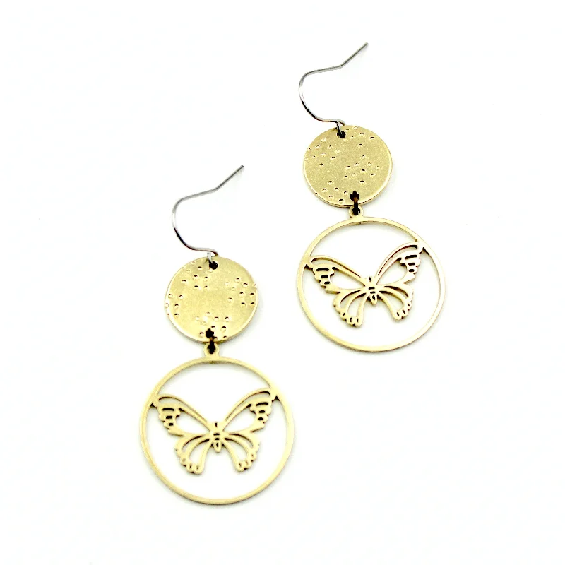 Large Drop Earrings for Statement -Butterfly Drop Earrings