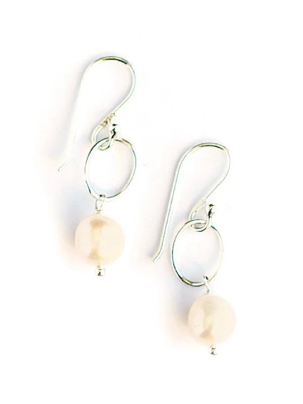 Indian Drop Earrings with Intricacy -Camila Freshwater Pearl Sterling Earrings