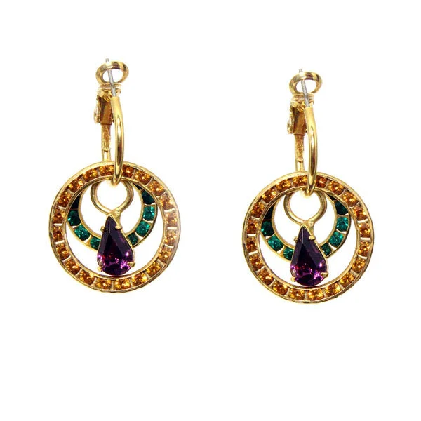 Crystal Drop Earrings for Sparkle -Charm Earrings, Gold