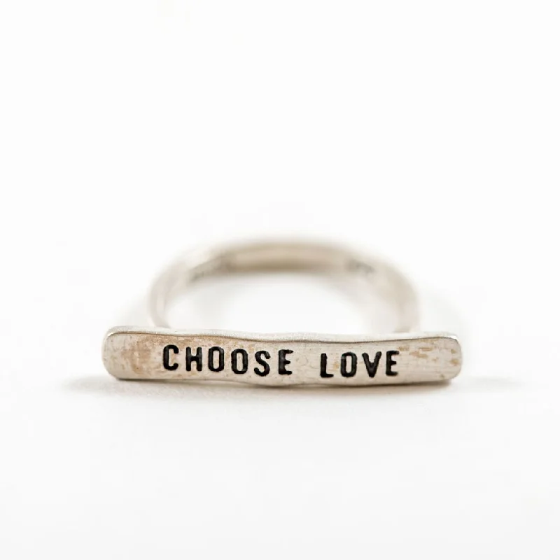 ***Choose Love Bar Ring