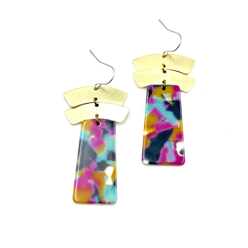 Drop Earrings for Shopping Trip -Chunky Drop Earrings - Neon