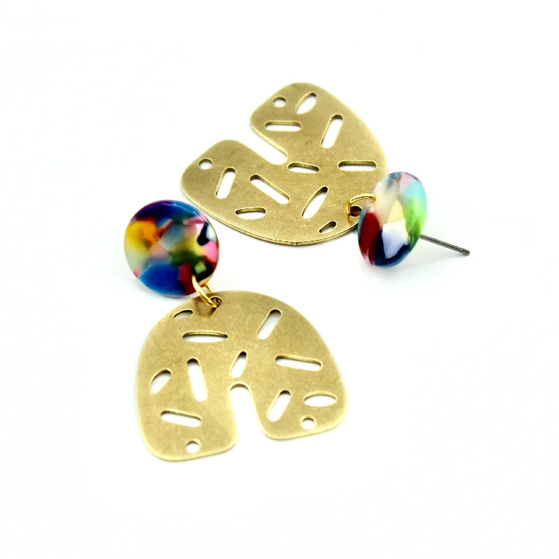 Drop Earrings with Matte Finish -Colorful Sprinkle Earrings