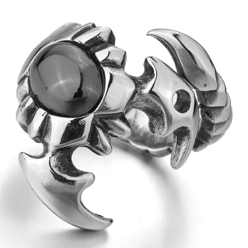 Cool Stainless Steel Crystal Scorpion Ring