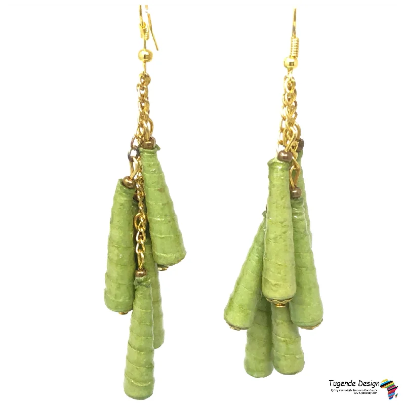 Hypoallergenic Drop Earrings for Sensitive -Dangling 6 Cone Bead Earrings (3 colors)