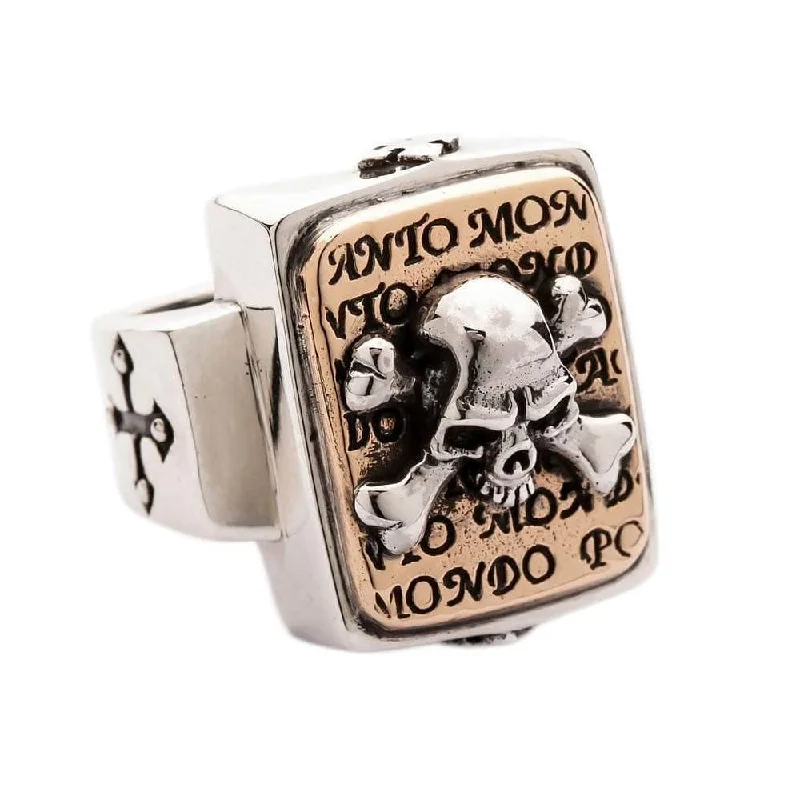 Designer Skull Crossbones Sterling Silver Ring