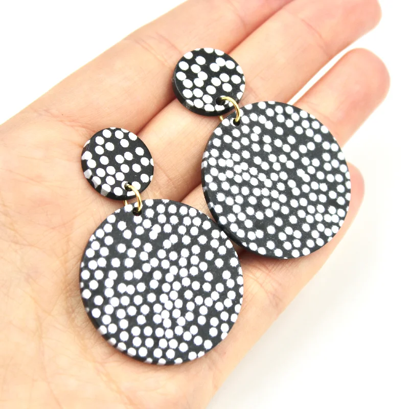 Drop Earrings for Festival Style -Dotted Round Earrings