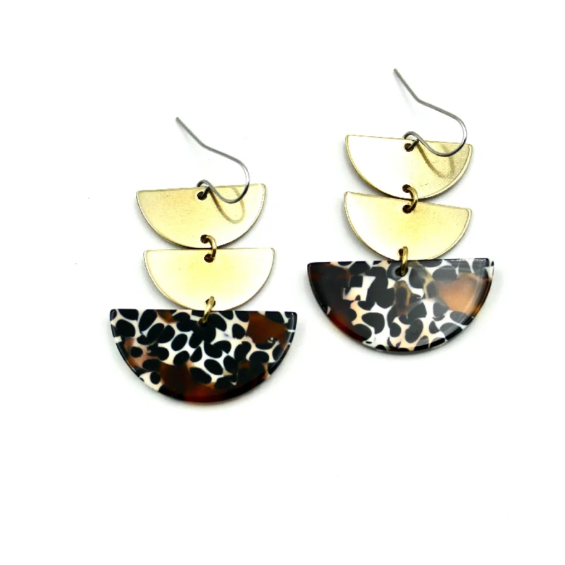 Drop Earrings with Chevron Designs -Earthy Drop Earrings