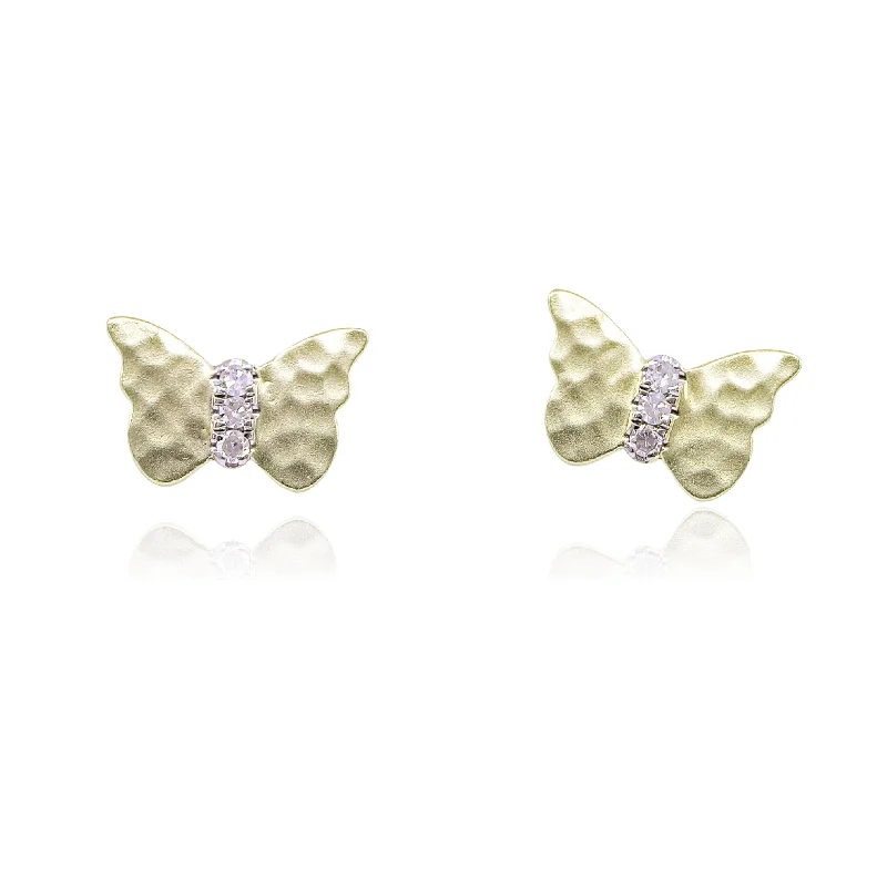 Drop Earrings for Shopping Trip -MEIRA T 14K YELLOW GOLD DIAMOND BUTTERFLY EARRINGS - 0.04CTW