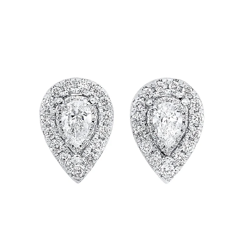 Indian Drop Earrings with Intricacy -Rhythm of Love - Diamond Pear Shape Earrings