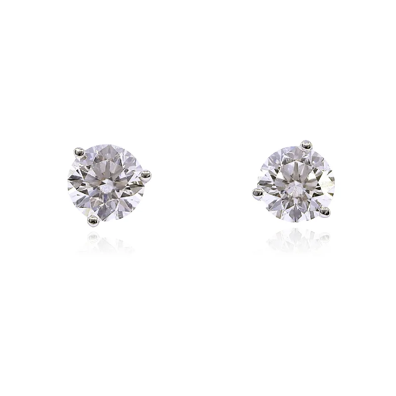 Bohemian Drop Earrings with Tassels -14K WHITE GOLD DIAMOND STUD EARRINGS - 1.61CTW