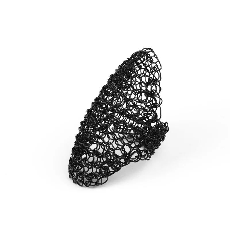 Full finger Black ring , wire crochet black jewelry