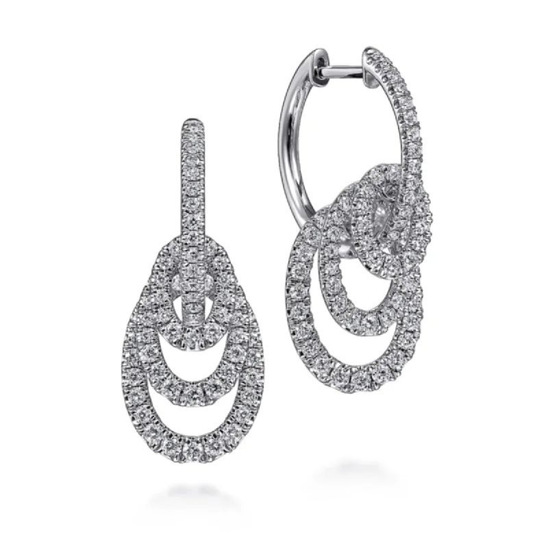 Gemstone Drop Earrings for Color -Gabriel & Co.- 14K White Gold Diamond Earrings  EG14203W45JJ