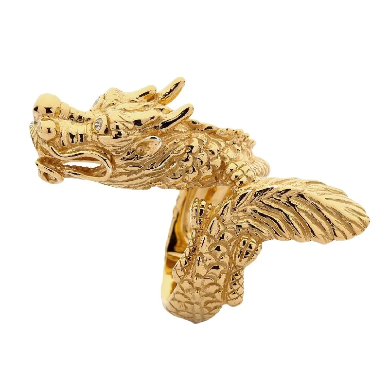 14K Yellow Gold (3 Micron) Dragon Ring