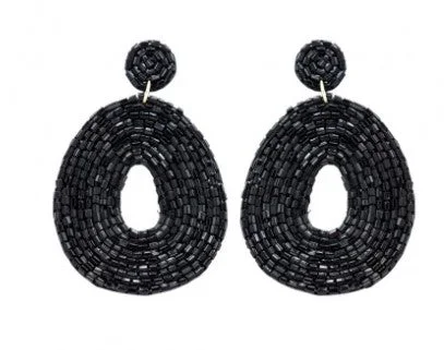 Drop Earrings for Evening Gown -Black Caroline Earrings