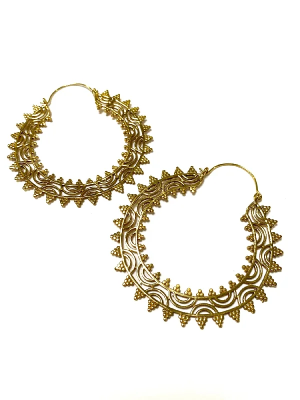 Drop Earrings for Festival Style -HAIMI BRASS HOOP EARRINGS