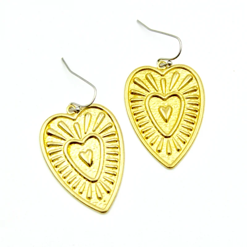 Drop Earrings with Abstract Designs -Heart Pendent Earrings