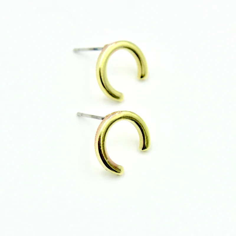 Drop Earrings for Birthday Celebration -Horn Earrings - Brass