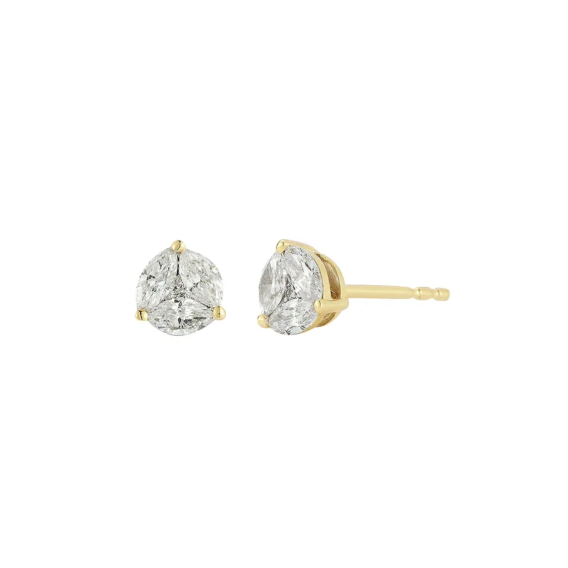 Drop Earrings for Bridesmaids Look -Illusion Round Stud Earrings