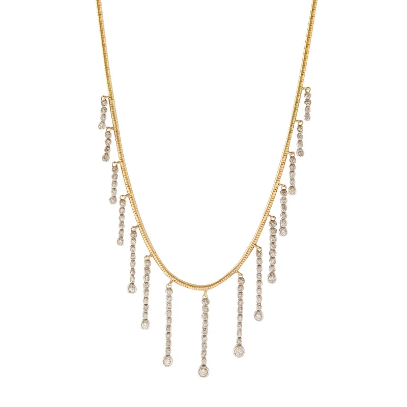 Vintage Diamond Drop Fringe Necklace