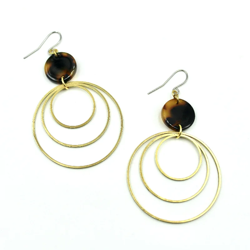 Drop Earrings for Office Wear -Layered Circle Earrings