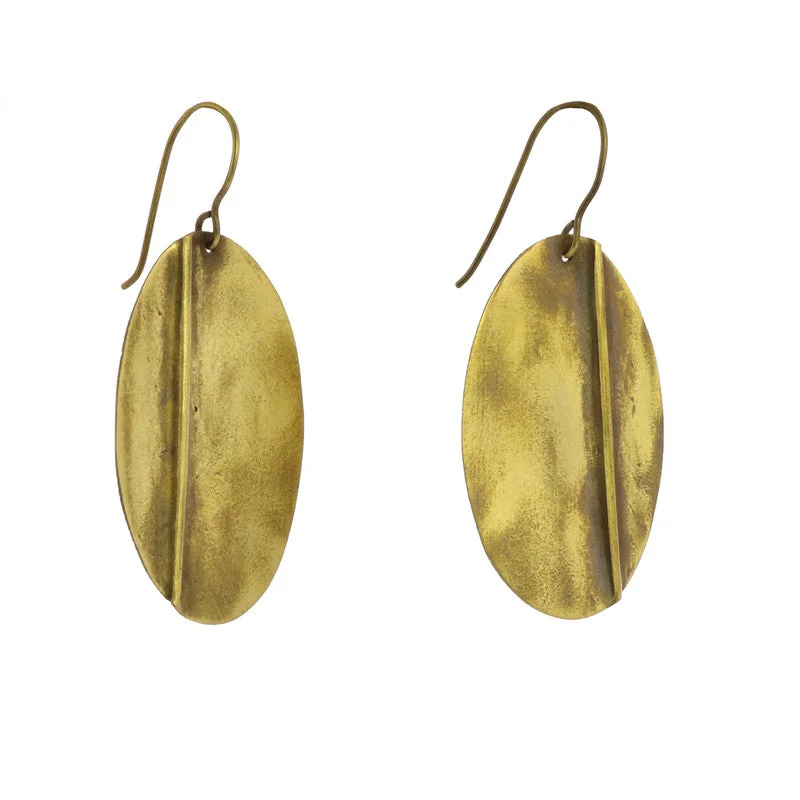 Drop Earrings for Evening Gown -Leaf Brass Earrings