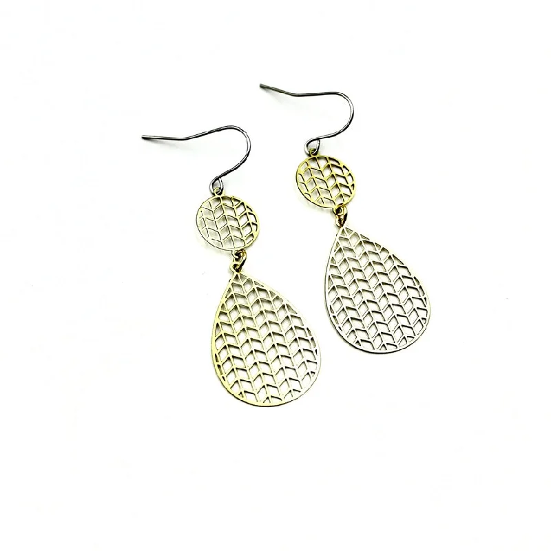 Beaded Drop Earrings for Party -Lightweight Chevron Drop Earrings