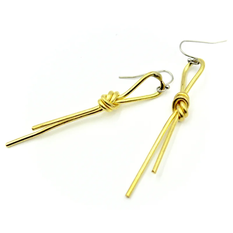 Drop Earrings for School Uniform -Long Knot Earrings