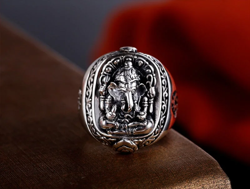 Lord Ganesha Om Stainless Steel Ring